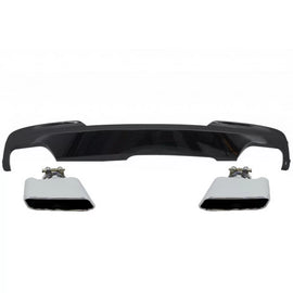 Diffusore con doppia uscita Nero lucido Edition con Terminali di scarico Sport M-Teck 550i V8 LCI quadrato per BMW F10