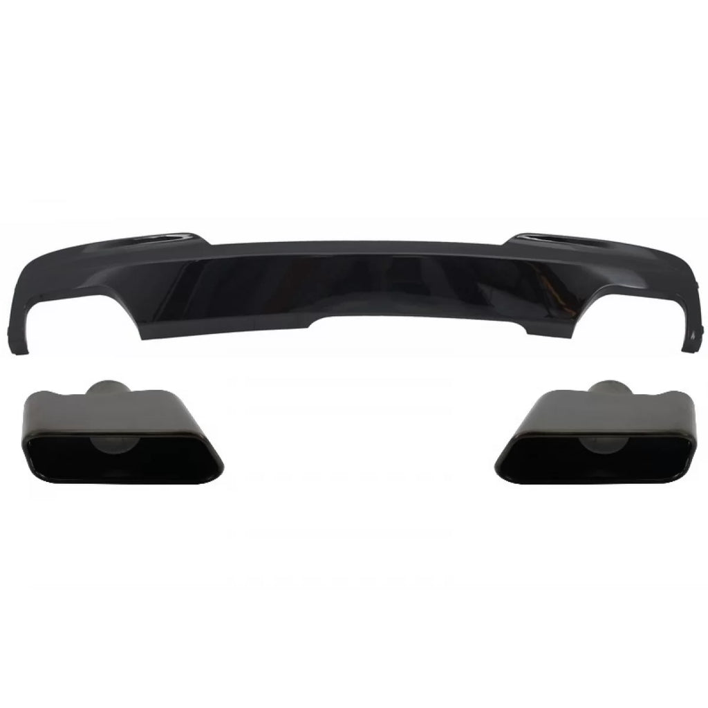 Diffusore con doppia uscita Terminali di scarico nero Edition Sport M-Tech 550i design per BMW Serie 5 F10 F11