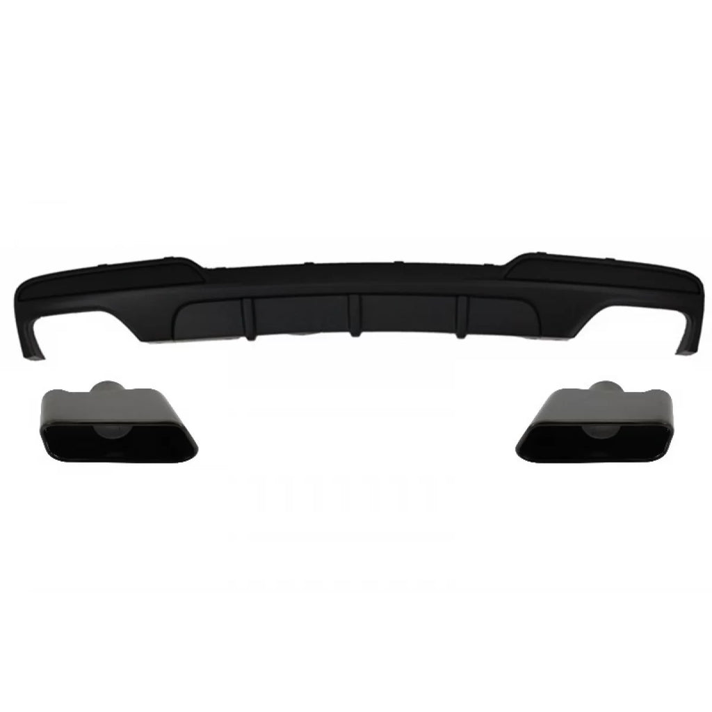 Diffusore con doppia uscita con Terminali di scarico per BMW F10 F11 (2011-2017) Sport nero Edition M-Performance 550i