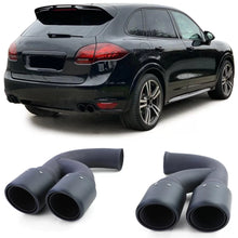 Doppio tubo inox acciaio terminali di scarico nero per Porsche Cayenne 92A 3.0 Diesel 10-14