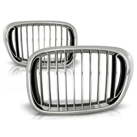 Doppio a lamelle cromato Griglie a doppio rene per BMW Serie 5 E39 berlina, Touring 09.1995-06.2003