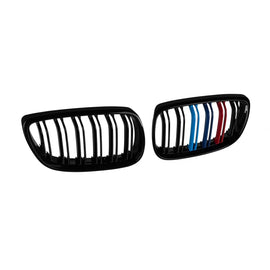 Doppio a lamelle griglie a doppio rene in nero lucido con M decorazione per BMW Serie 3 E92 Coupe, E93 Cabriolet