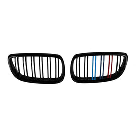 Doppio a lamelle griglie a doppio rene in nero lucido con M decorazione per BMW Serie 3 E92 Coupe, E93 Cabriolet