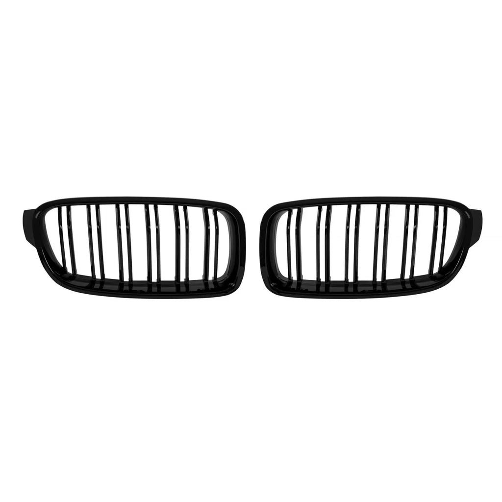 Doppio lamella Nero lucido Griglie a doppio rene per BMW Serie 3 F30 berlina, F31 Touring 2011-2019