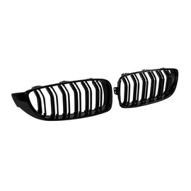 Doppio lamella Nero lucido Griglie a doppio rene per BMW Serie 4 F32 Coupe, F33 cabriolet, F36 Gran Coupe dal 2013