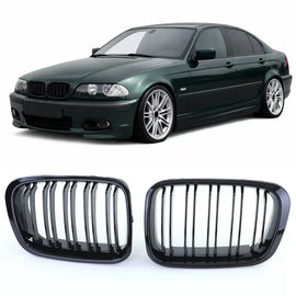 Doppio lamella a doppio rene griglia Performance Nero lucido per Serie 3 BMW E46 1998-2001