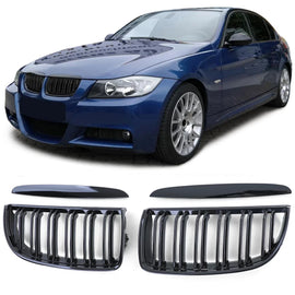 Doppio lamella a doppio rene griglia Performance Nero lucido per Serie 3 BMW E90 E91 2005-2008