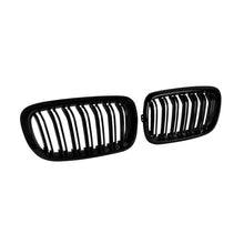 Carica l'immagine nel visualizzatore di Gallery, Griglie a doppia lamella in nero lucido per BMW X5 F15 2013-2018, X6 F16 2014-2019