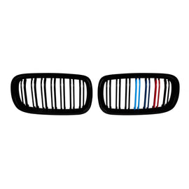 Griglie a doppia lamella in nero lucido con M decorazione per BMW X5 F15 2014-2018, X6 F16 2015-2019