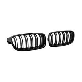 Griglie a doppia lamella in nero lucido tipo M3 per BMW Serie 3 F30 berlina, F31 Touring 2011-2019