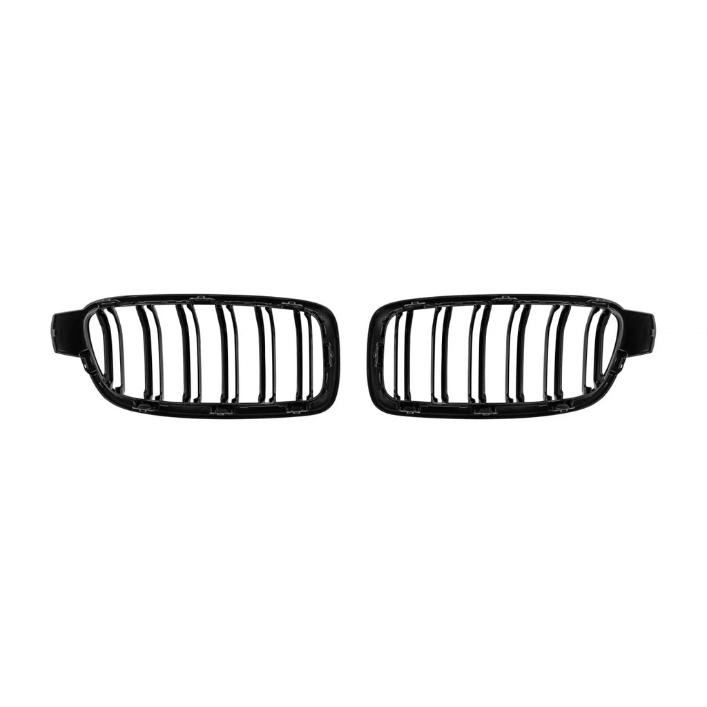 Griglie a doppia lamella in nero lucido tipo M3 per BMW Serie 3 F30 berlina, F31 Touring 2011-2019