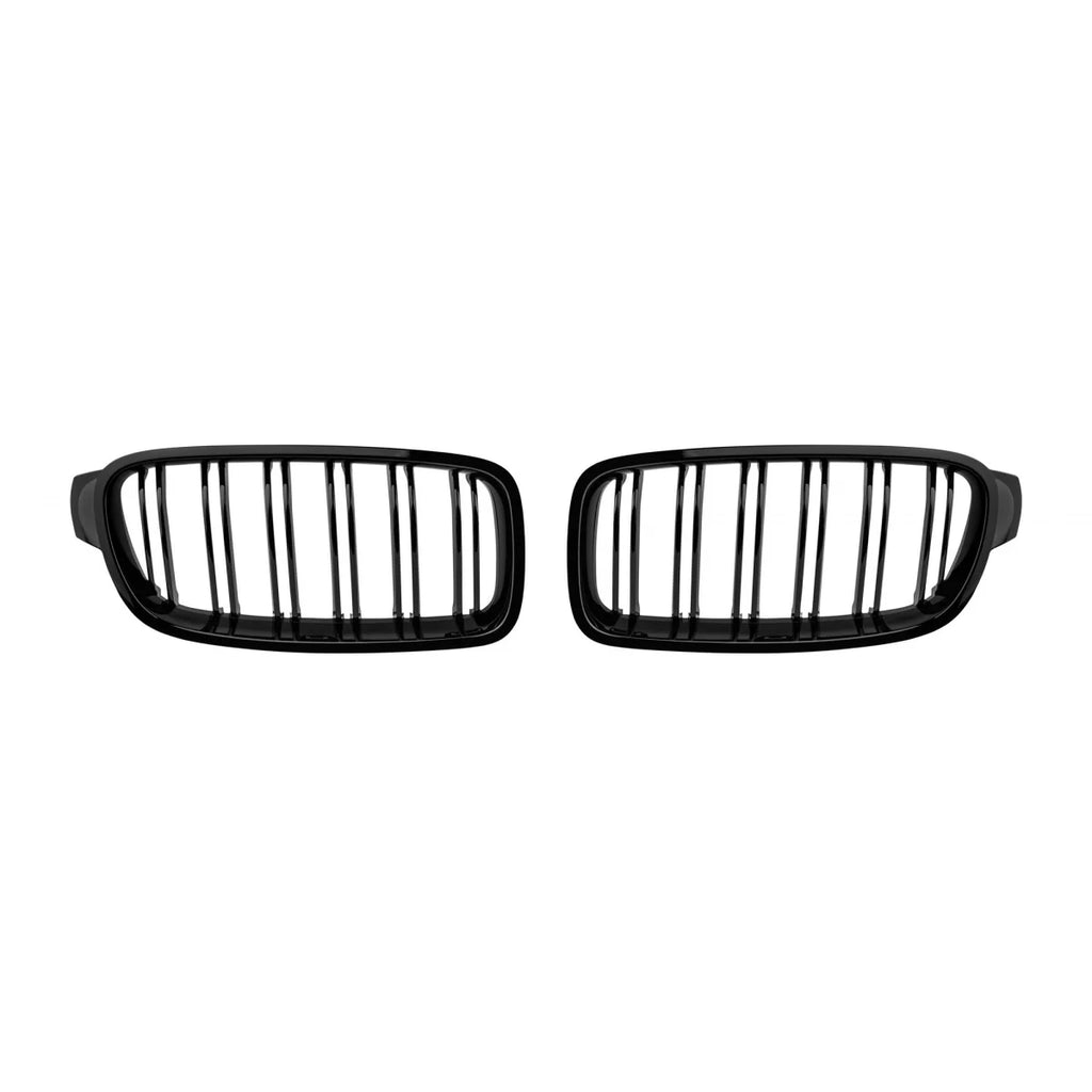 Griglie a doppia lamella in nero lucido tipo M3 per BMW Serie 3 F30 berlina, F31 Touring 2011-2019