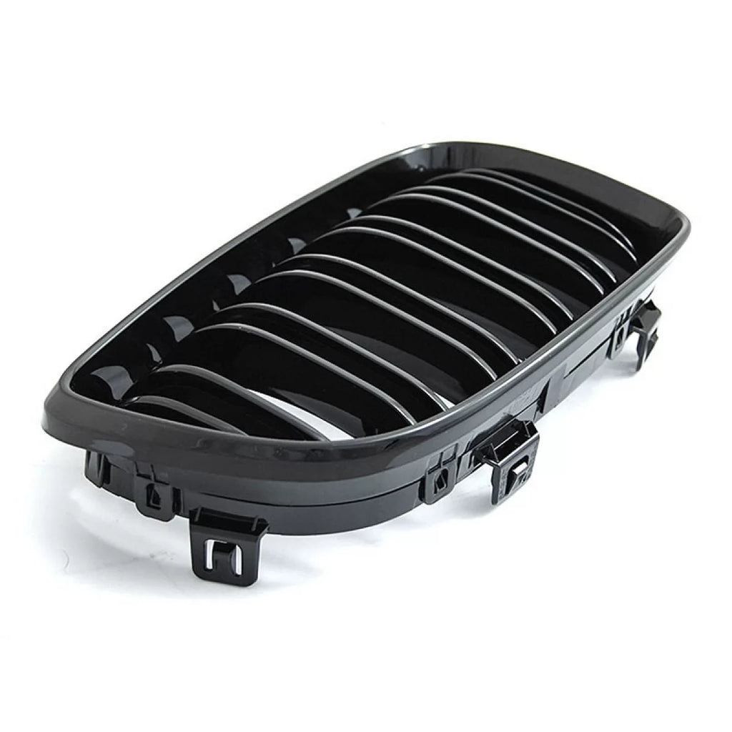 Griglie a doppia lamella in nero lucido per BMW Serie 1 E81, E82, E87, E88 2007-2011