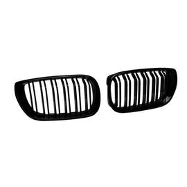 Griglie a doppia lamella in nero lucido per BMW Serie 3 E46 berlina, E46 Touring 2001-2005