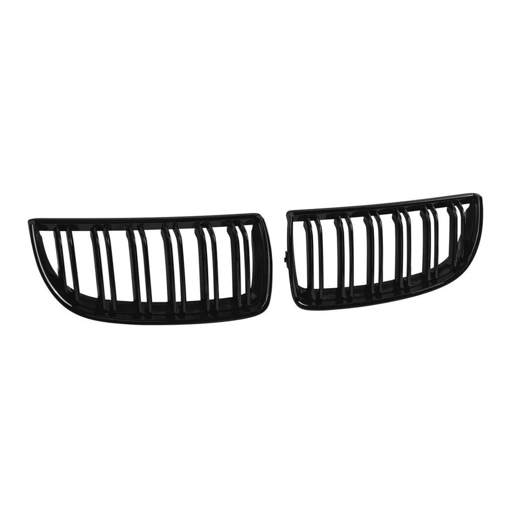 Griglie a doppia lamella in nero lucido per BMW Serie 3 E90 berlina, E91 Touring 2005-2008