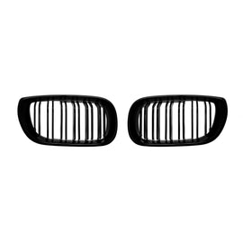 Griglie a doppia lamella in nero lucido per BMW Serie 3 E46 berlina, E46 Touring 2001-2005