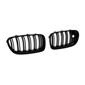 Griglie a doppia lamella in nero lucido per BMW Serie 5 F10 berlina, F11 Touring 2013-2017 per il modello con Visione