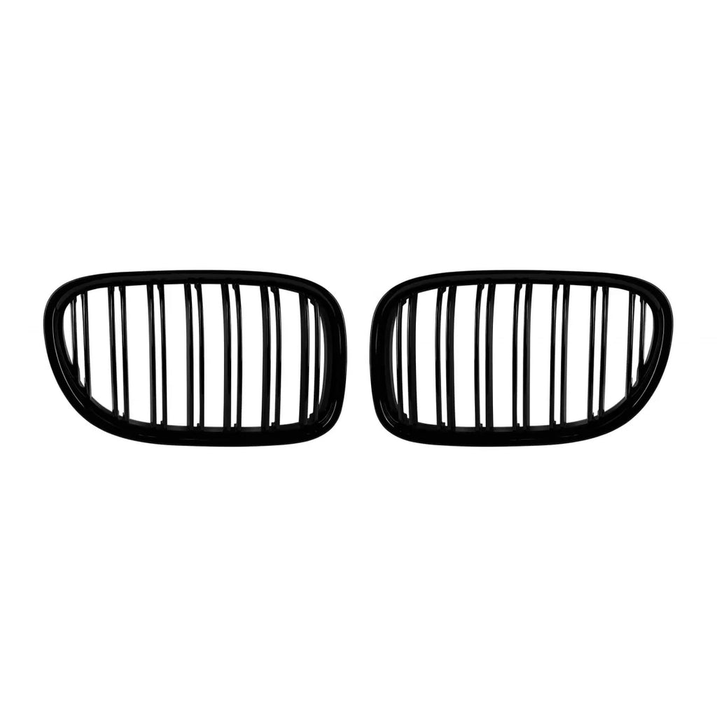 Griglie a doppia lamella in nero lucido per BMW Serie 7 F01 corto passo, F02 lungo passo 2008-2015