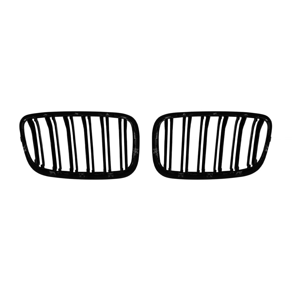 Griglie a doppia lamella in nero lucido per BMW X5 E70 2007-2013, X6 E71 2008-2011