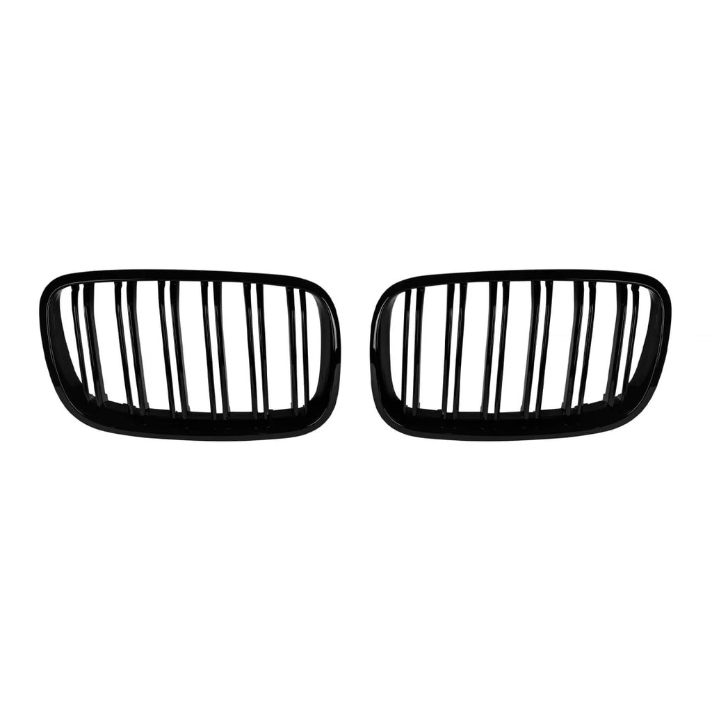 Griglie a doppia lamella in nero lucido per BMW X5 E70 2007-2013, X6 E71 2008-2011