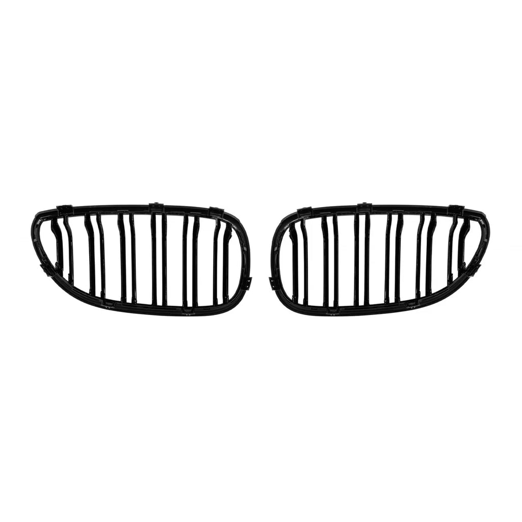 Griglie a doppia lamella in nero lucido con M decorazione per BMW Serie 5 E60 berlina, E61 Touring 2004-2010