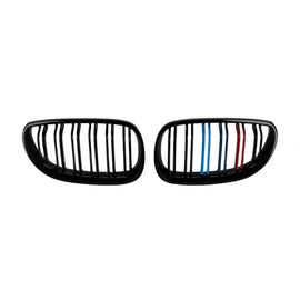 Griglie a doppia lamella in nero lucido con M decorazione per BMW Serie 5 E60 berlina, E61 Touring 2004-2010