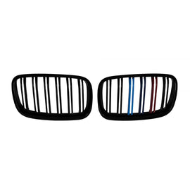 Griglie a doppia lamella in nero lucido con M decorazione per BMW X5 E70 2007-2013, X6 E71 2008-2011