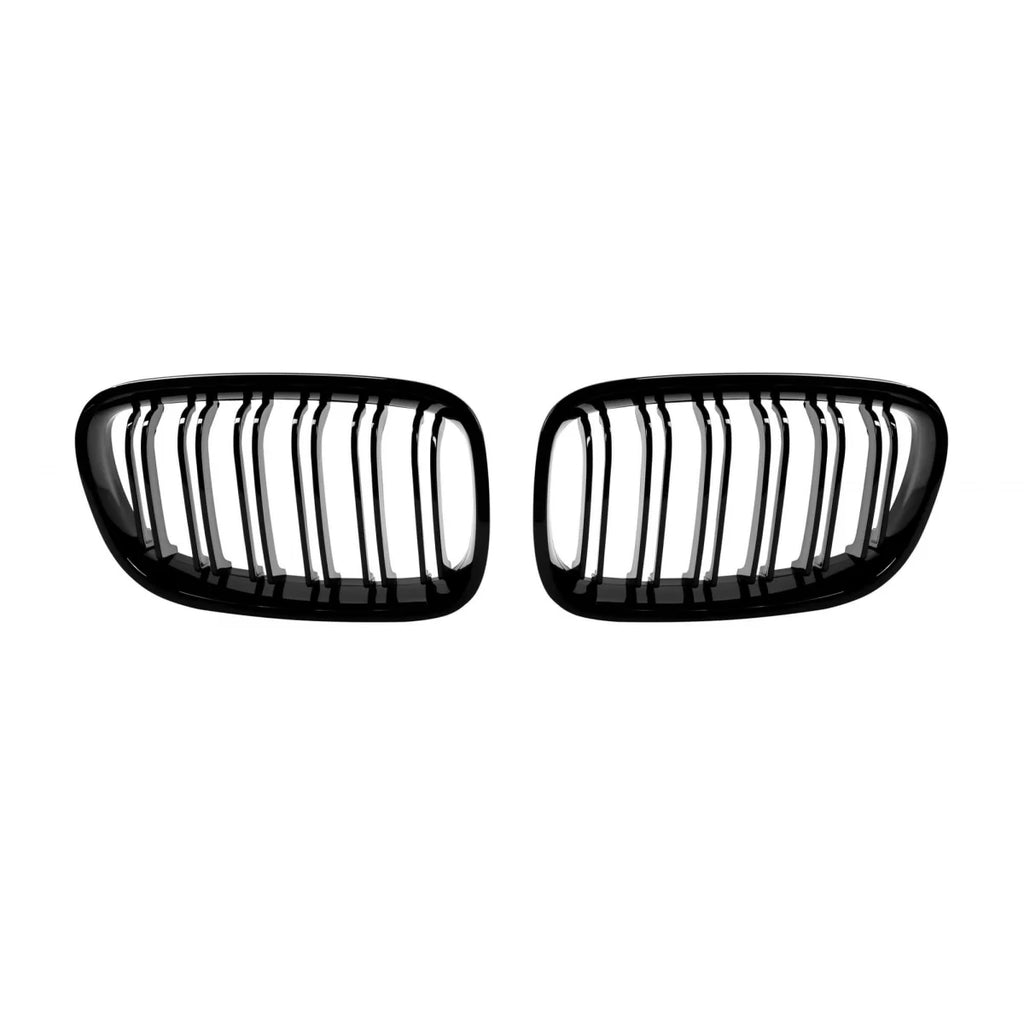 Griglie a doppia lamella per BMW Serie 1 F20 2012-2014 con 5 porte, nere lucide