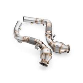 Kit downpipe con catalizzatori HJS 300 celle Euro 6 RM Motors per BMW M5 F90 e M8 F91 F92