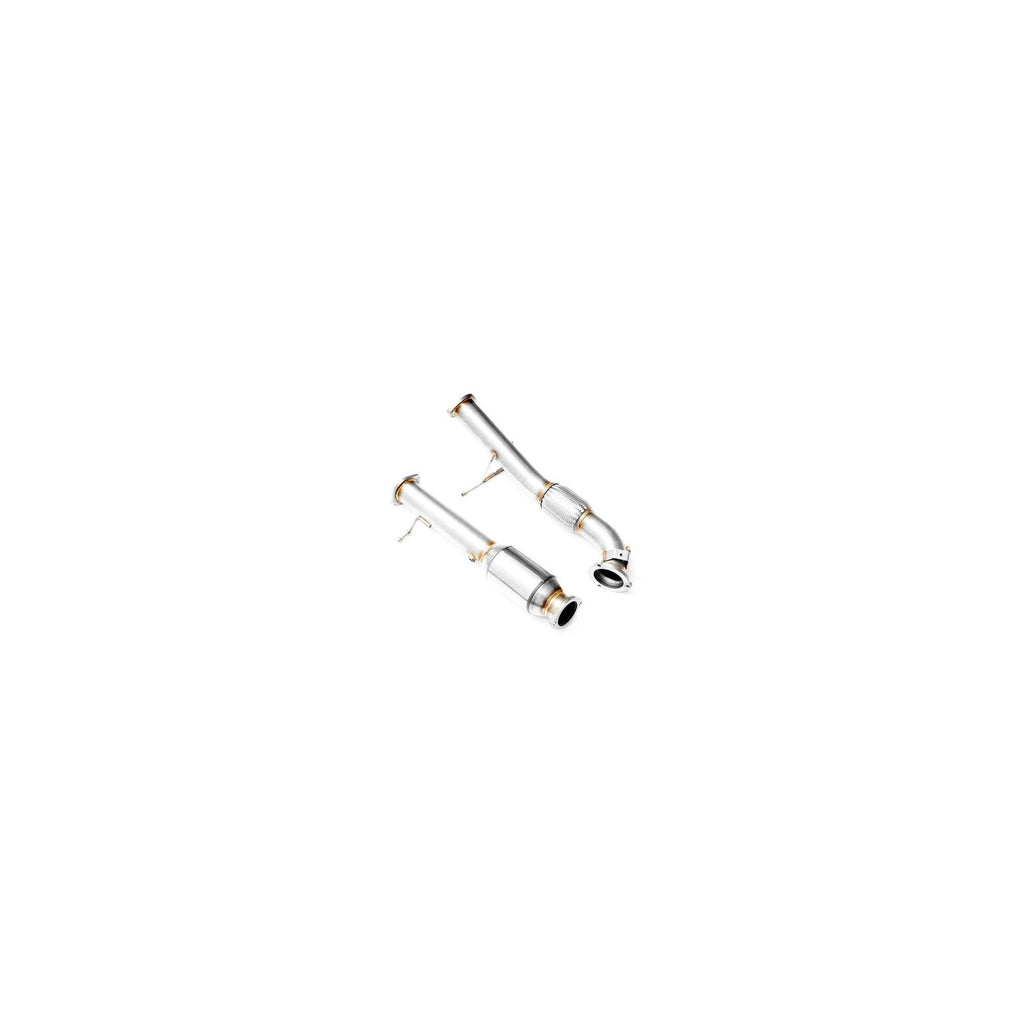 Downpipe FORD Focus RS Mk2 2.5T 3,5" + CAT Euro 3 100 celle (set 2 pezzi)