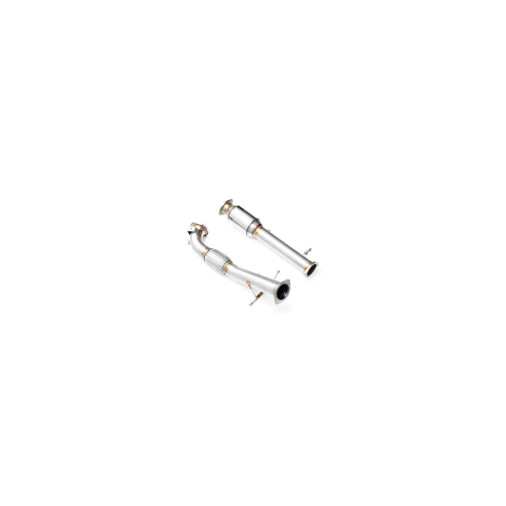 Downpipe FORD Focus RS Mk2 2.5T 3,5" + CAT Euro 3 100 celle (set 2 pezzi)