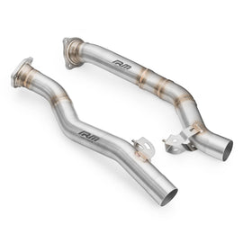 Downpipe Porsche Cayenne Turbo Turbo S sostituzione secondo catalizzatore GPF RM Motors