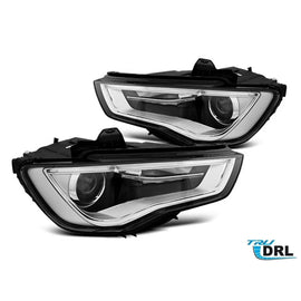DRL faro anteriore tuning kit per Audi A3 2012-2016 con nero base, sinistro e destro
