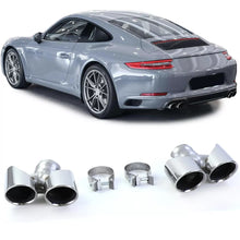 Doppio tubo lucidato terminali di scarico per Porsche 911 991.2 15-19 3.0 370HP