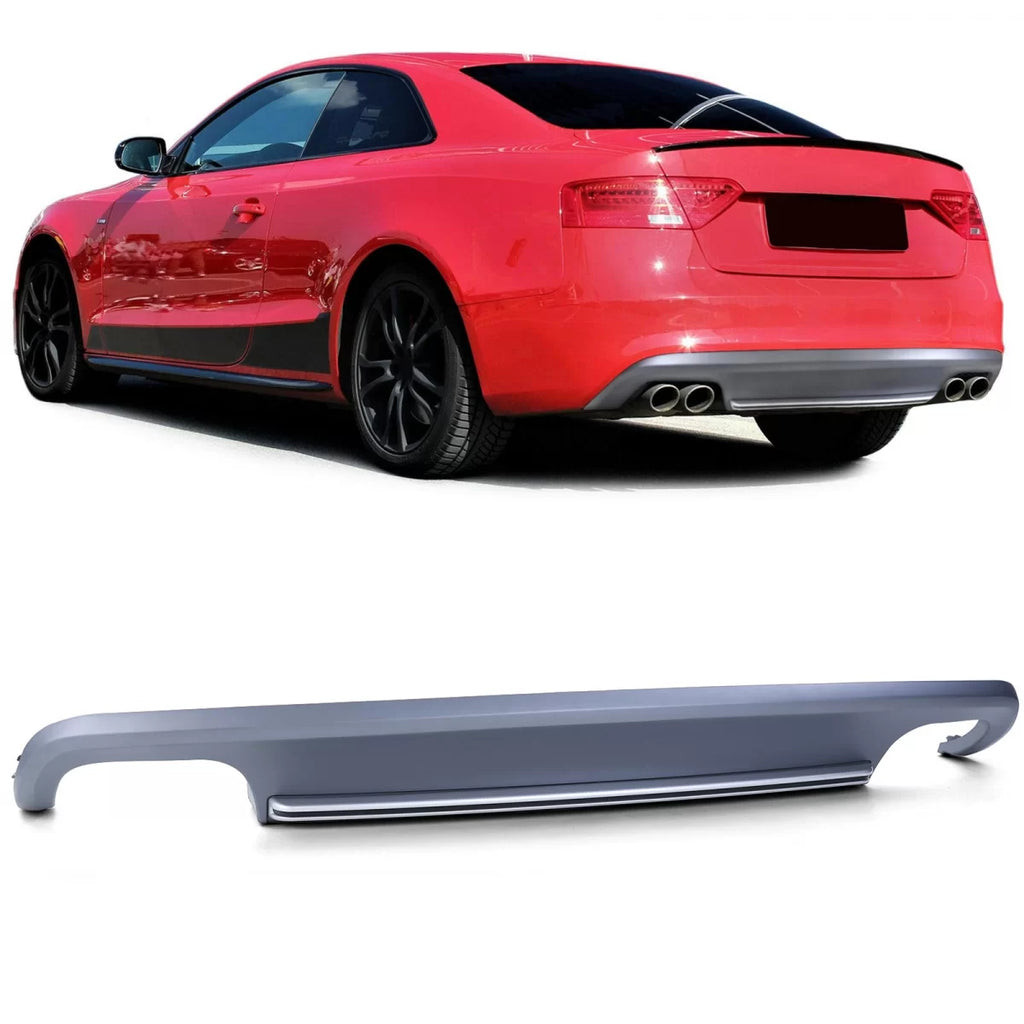 Doppio tubo posteriore diffusore paraurti per Audi A5 8T Coupe 11-17 senza S-Line