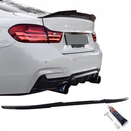 Ducktail Spoiler posteriore Nero lucido per Serie 4 BMW F32 Coupe 2013-2021