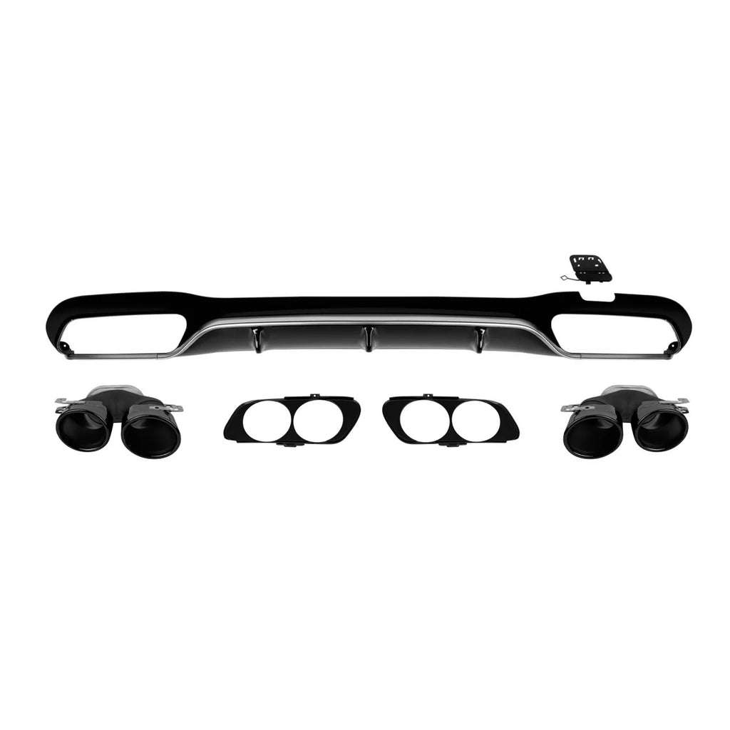 Diffusore stile E53 con nero terminali per A design Paraurti posteriore di Mercedes Classe E W213 berlina 2016-2022