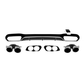 Diffusore stile E53 con cromato terminali per A design Paraurti posteriore on Mercedes Classe E W213 berlina 2016-2022