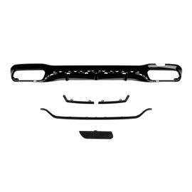 Diffusore stile E63 con nero terminali per posteriore A design paraurti on Mercedes Classe E W213 dal 2016 -oo--oo-,
