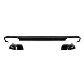 Diffusore stile E63 con nero terminali per posteriore A design paraurti di Mercedes Classe E W212 2009-2014 -oo--oo-