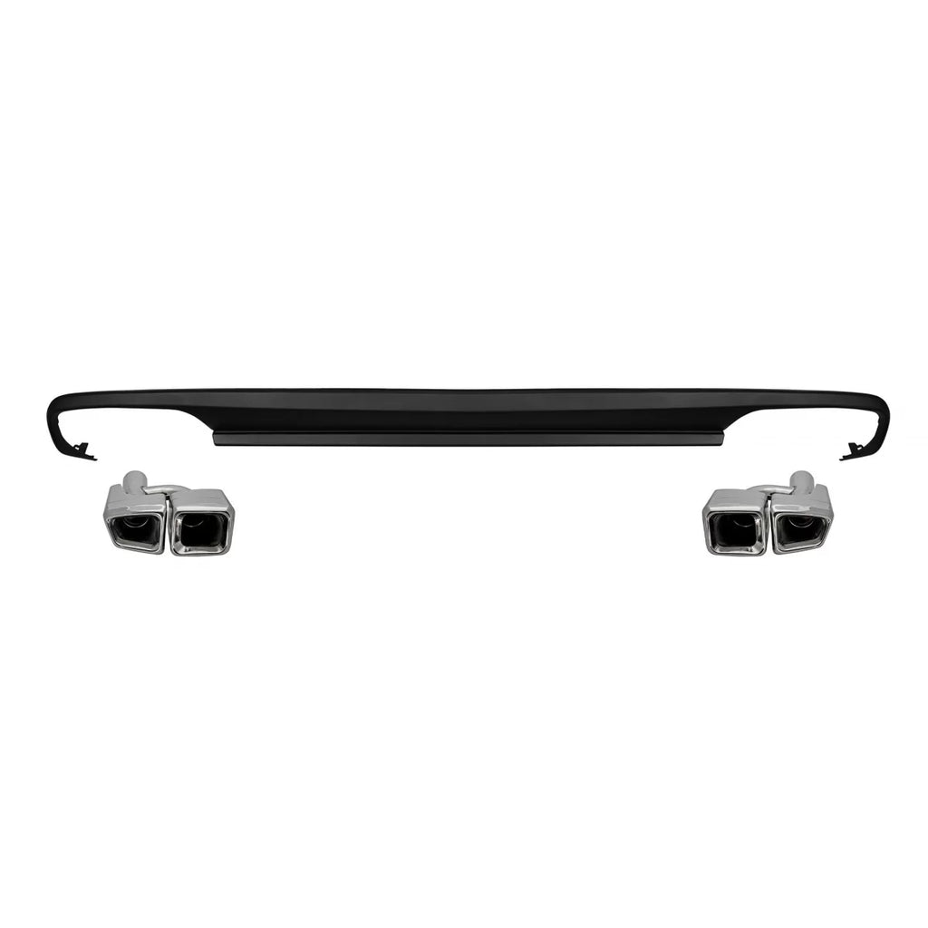 Diffusore stile E63 con cromato terminali per posteriore A design paraurti di Mercedes Classe E W212 2009-2014 -oo--oo-