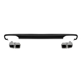 Diffusore stile E63 con cromato terminali per posteriore A design paraurti di Mercedes Classe E W212 2009-2014 -oo--oo-