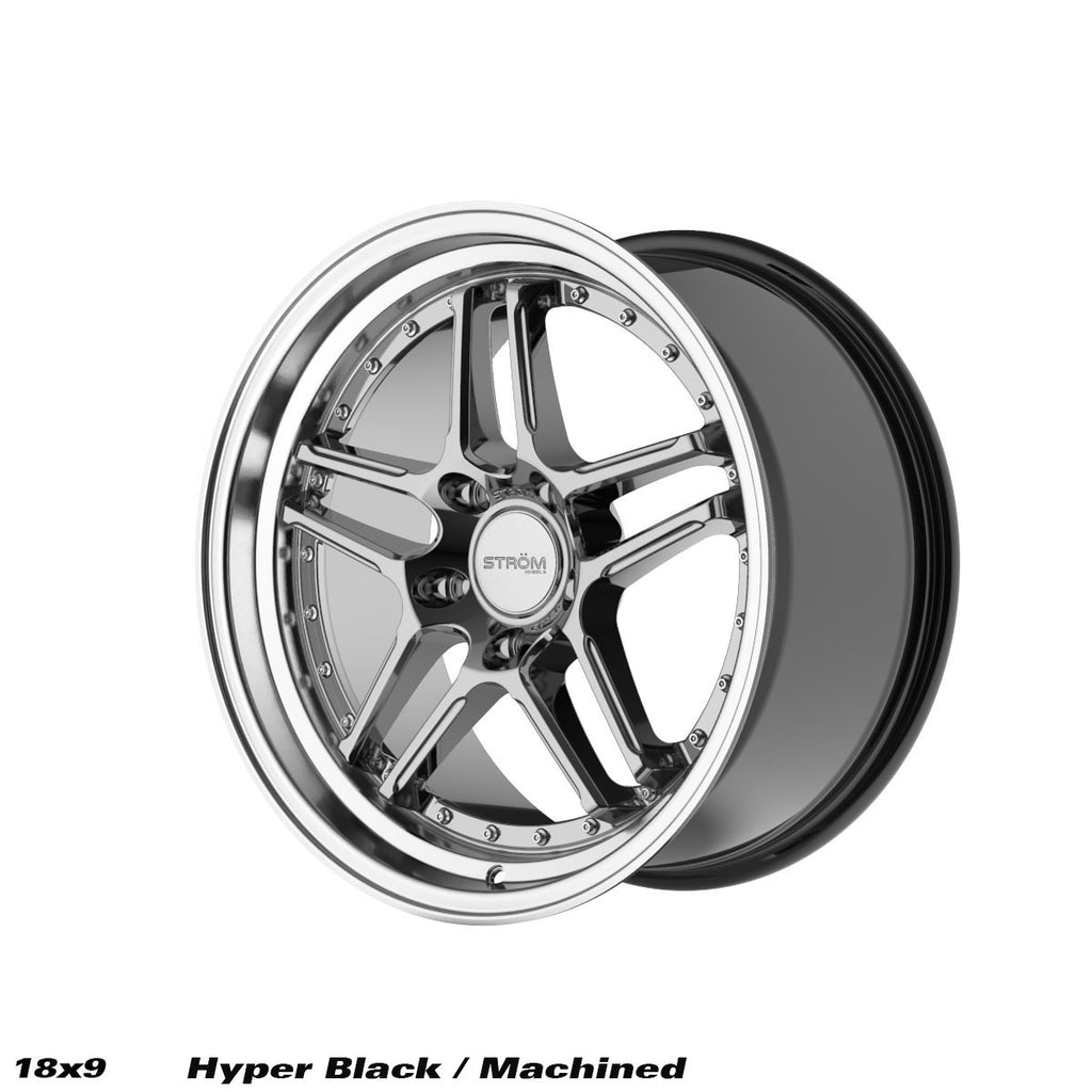 Cerchio in lega Ström DS-05 18x9 5x120 ET33 Hyper Black Polished Dish