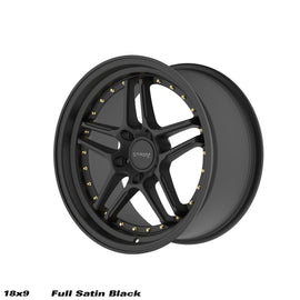 Cerchio in lega Ström DS-05 18x9 5x114.3 ET33 Full Satin Black Gold Rivets