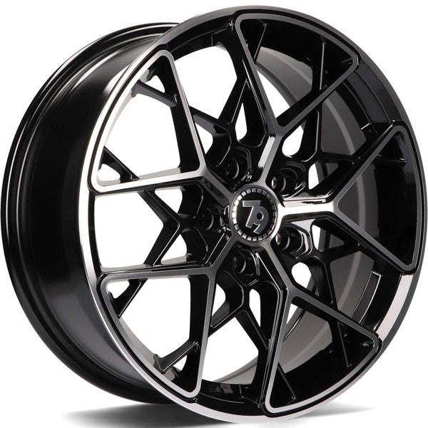 Cerchio in Lega 79Wheels Seventy9 SCF-C 16x7 ET38 5x114.3 Nero Diamantato BFP