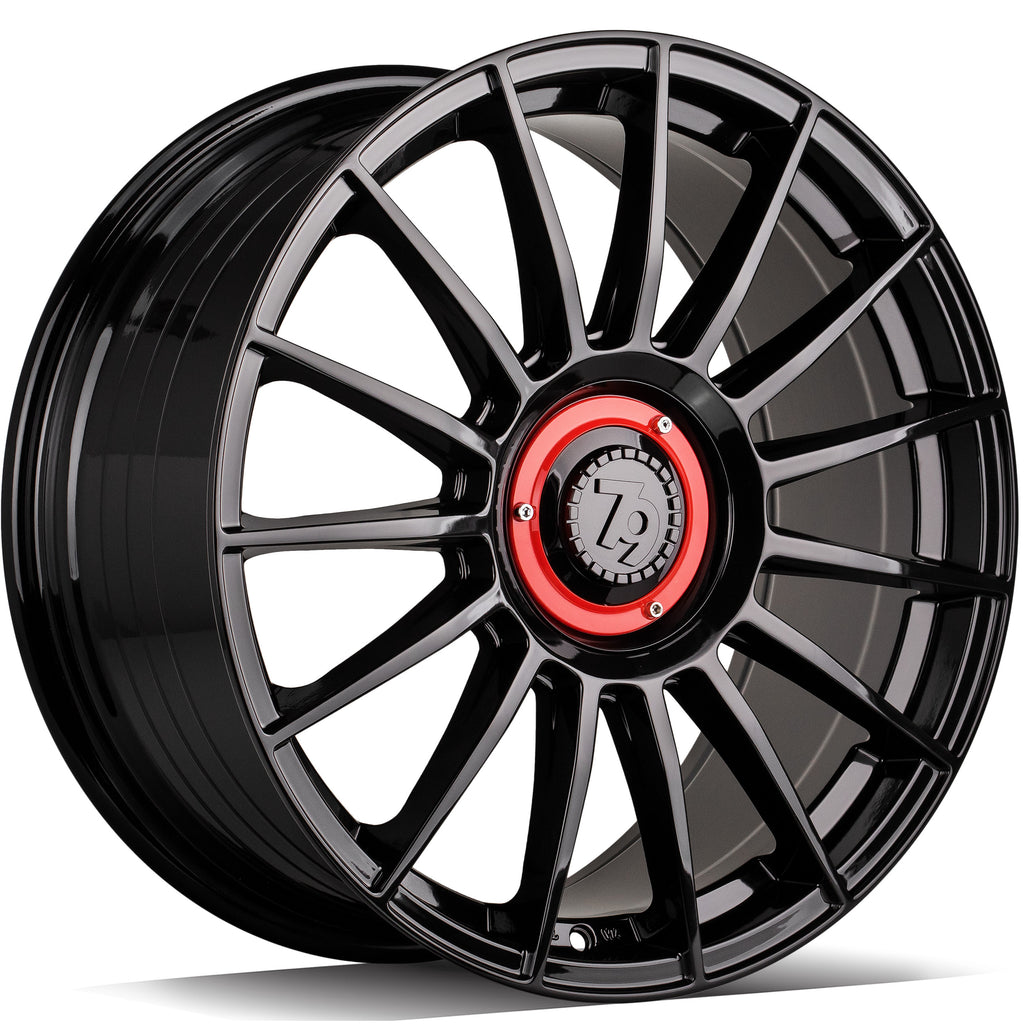 Cerchio in Lega 79Wheels Seventy9 SCF-2 18x8 ET40 5x108 / 5x114.3 Nero Lucido BG