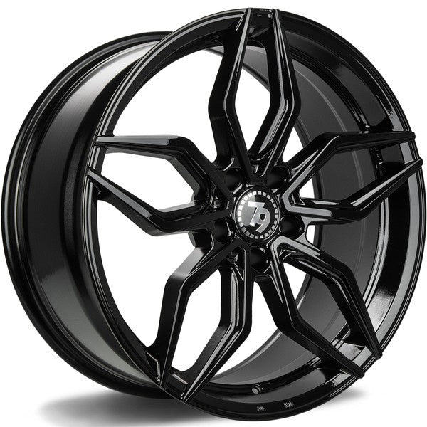 Cerchio in Lega 79Wheels Seventy9 SCF-D 18x8 ET45 5x108 Nero Lucido BG