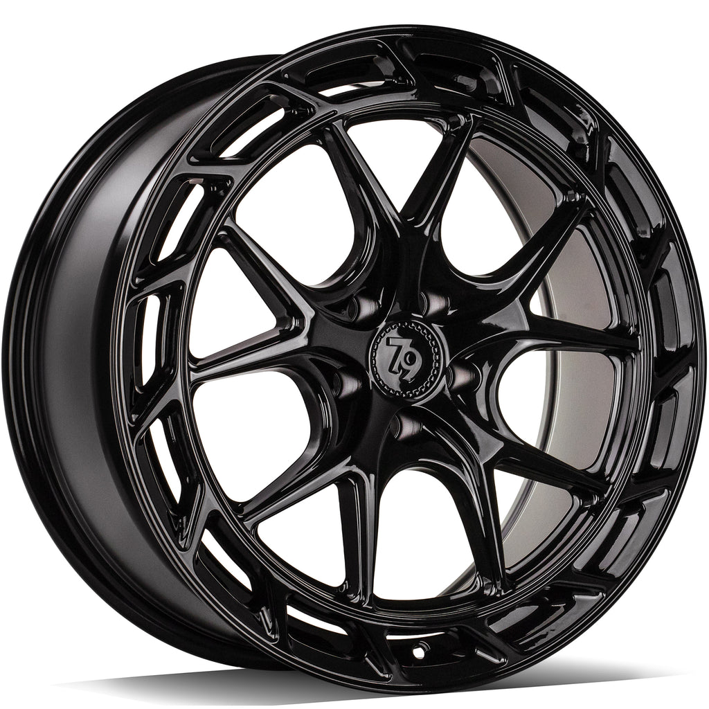 Cerchio in Lega 79Wheels Seventy9 SCF-W 18x8 ET45 5x108 Nero Lucido BG