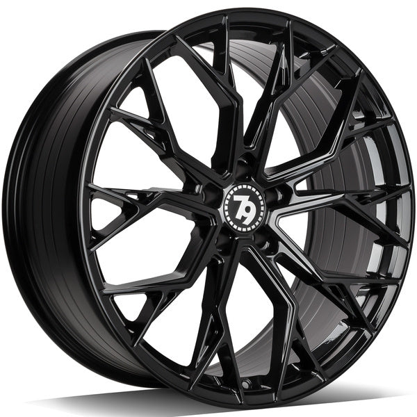 Cerchio in Lega 79Wheels Seventy9 SCF-H 18x8 ET45 5x112 Nero Lucido BG