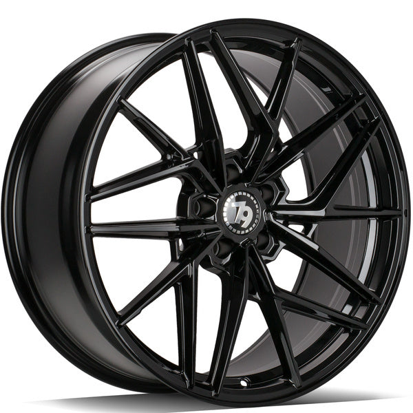 Cerchio in Lega 79Wheels Seventy9 SCF-I 18x8 ET35 5x112 Nero Lucido BG